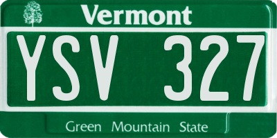 VT license plate YSV327