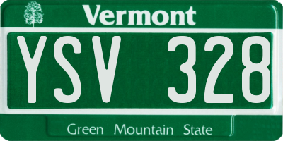 VT license plate YSV328