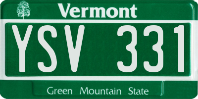 VT license plate YSV331