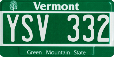 VT license plate YSV332
