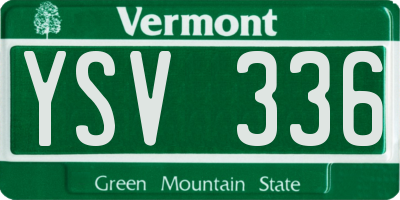 VT license plate YSV336