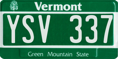 VT license plate YSV337