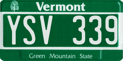 VT license plate YSV339