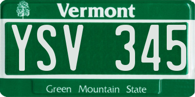 VT license plate YSV345