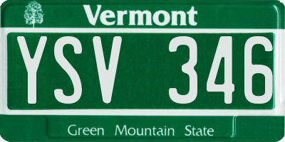 VT license plate YSV346