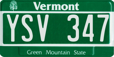 VT license plate YSV347