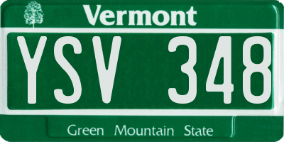 VT license plate YSV348