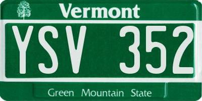 VT license plate YSV352