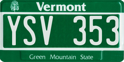 VT license plate YSV353