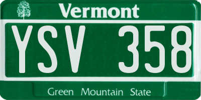 VT license plate YSV358
