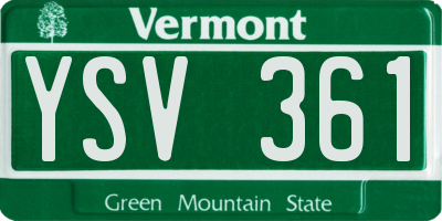 VT license plate YSV361