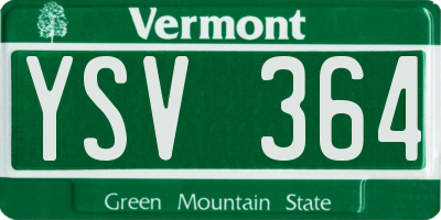 VT license plate YSV364