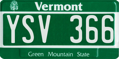 VT license plate YSV366