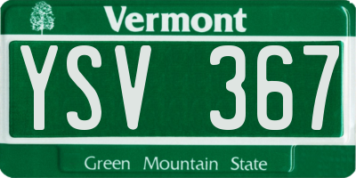 VT license plate YSV367