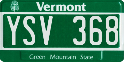 VT license plate YSV368