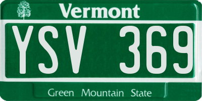 VT license plate YSV369