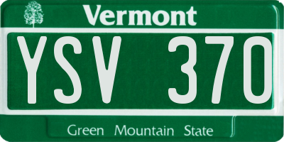 VT license plate YSV370