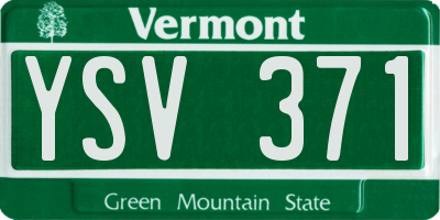 VT license plate YSV371