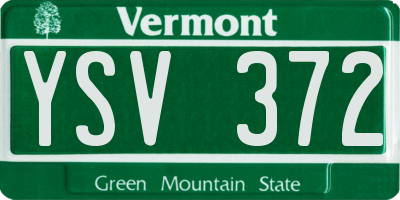 VT license plate YSV372
