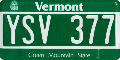 VT license plate YSV377