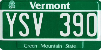 VT license plate YSV390