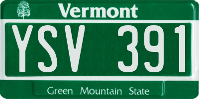 VT license plate YSV391