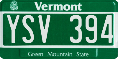VT license plate YSV394