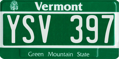 VT license plate YSV397