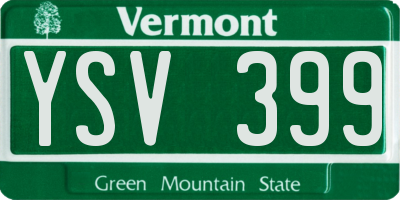 VT license plate YSV399