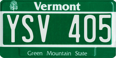 VT license plate YSV405