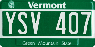 VT license plate YSV407