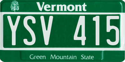 VT license plate YSV415