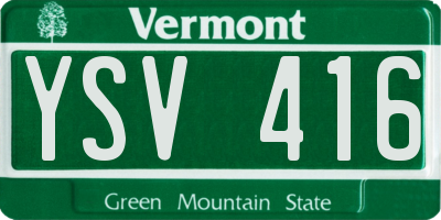 VT license plate YSV416