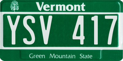 VT license plate YSV417