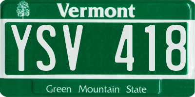 VT license plate YSV418