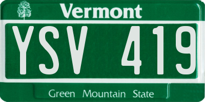 VT license plate YSV419