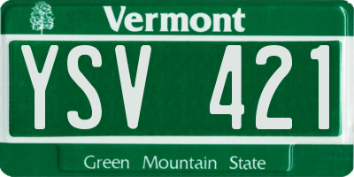 VT license plate YSV421