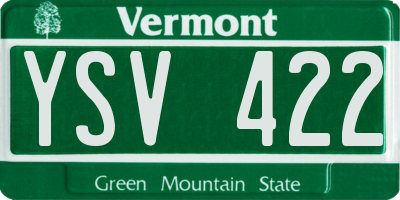 VT license plate YSV422