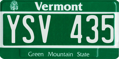 VT license plate YSV435