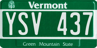VT license plate YSV437