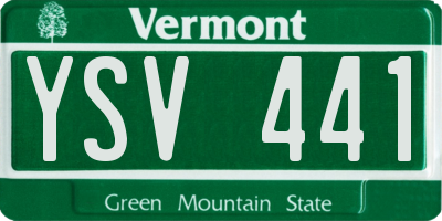 VT license plate YSV441