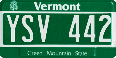 VT license plate YSV442
