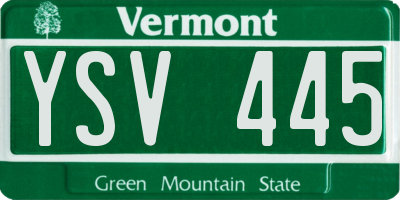 VT license plate YSV445