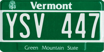 VT license plate YSV447