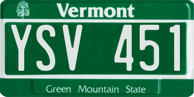 VT license plate YSV451