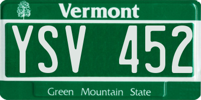 VT license plate YSV452