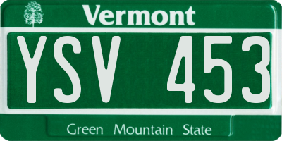 VT license plate YSV453