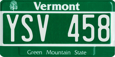 VT license plate YSV458