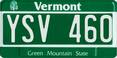 VT license plate YSV460