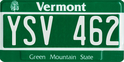 VT license plate YSV462